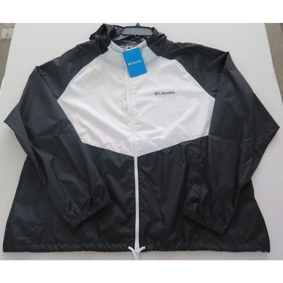 Columbia XW8148 010 Women's Size 3X White/Black May Valley Windbreaker $80+ - Picture 1 of 3